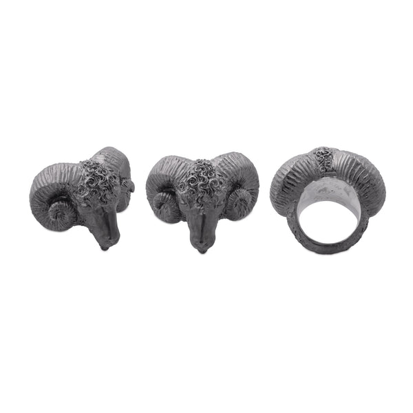 Deakin & Francis Sterling Silver Horned Ram Ring