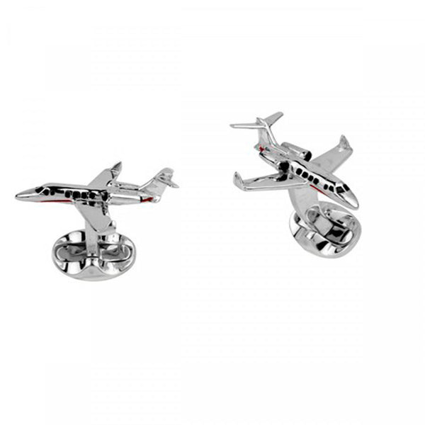 deakin & francis Sterling Silver Jet Cufflinks