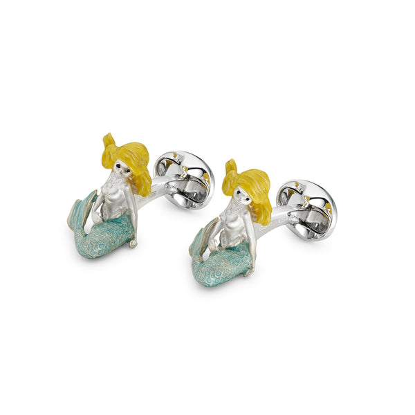 Deakin & Francis Sterling Silver Mermaid Cufflinks