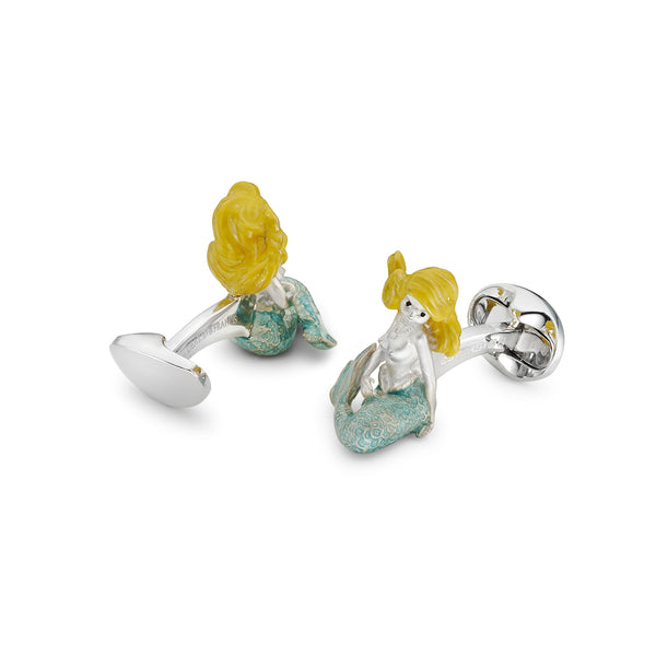 Deakin & Francis Sterling Silver Mermaid Cufflinks