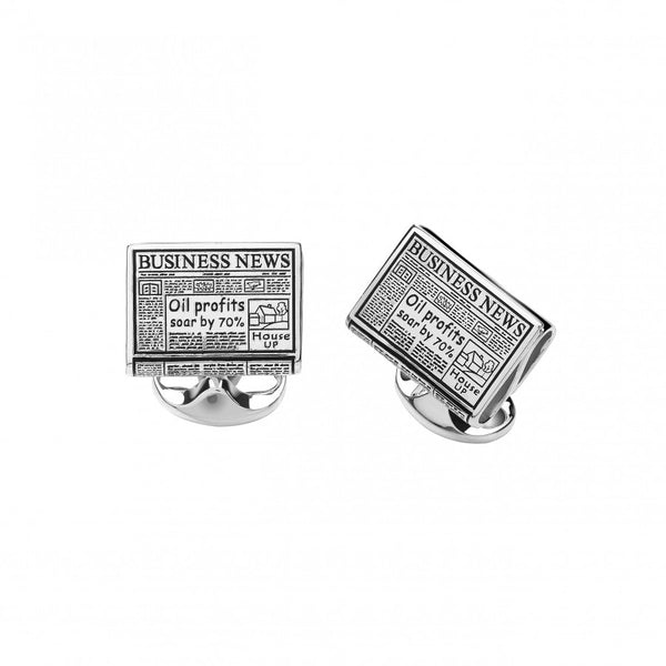 deakin & francis Sterling Silver Newspaper Cufflinks