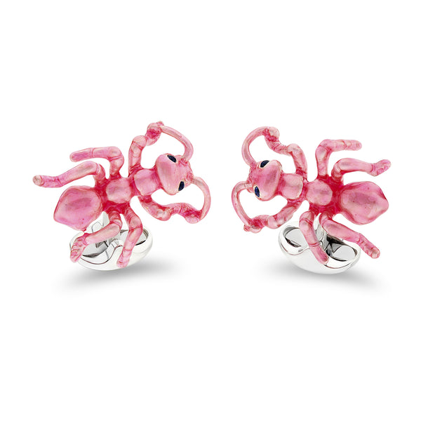 deakin & francis Sterling Silver Pink Ant Cufflinks