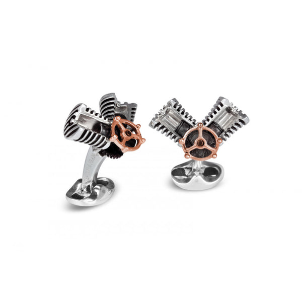 deakin & francis Sterling Silver Piston Cufflinks