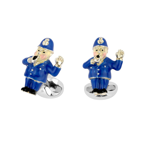 deakin & francis Sterling Silver Policeman Cufflinks