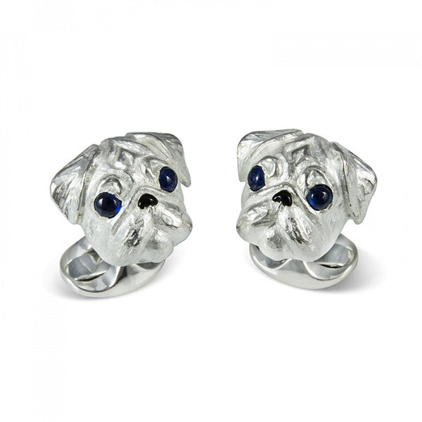 deakin & francis Sterling Silver Pug Dog Cufflinks