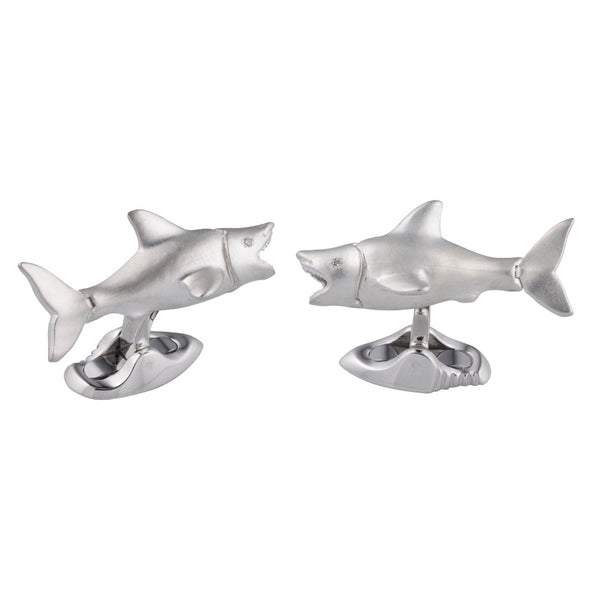 deakin & francis Sterling Silver Shark Cufflinks