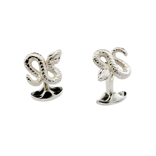 deakin & francis Sterling Silver Snake Cufflinks