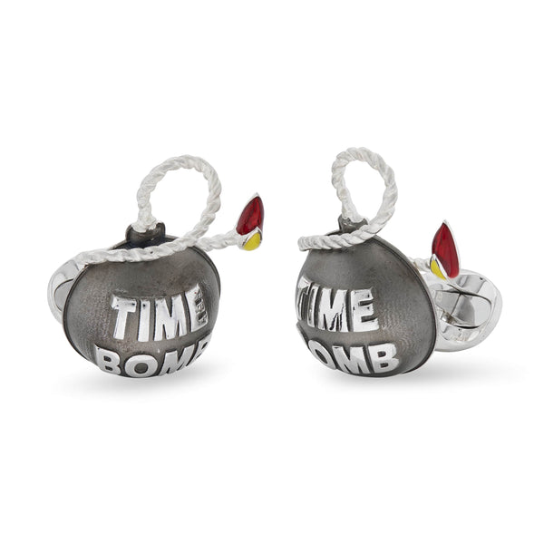 Deakin & Francis Sterling Silver Time Bomb Cufflinks