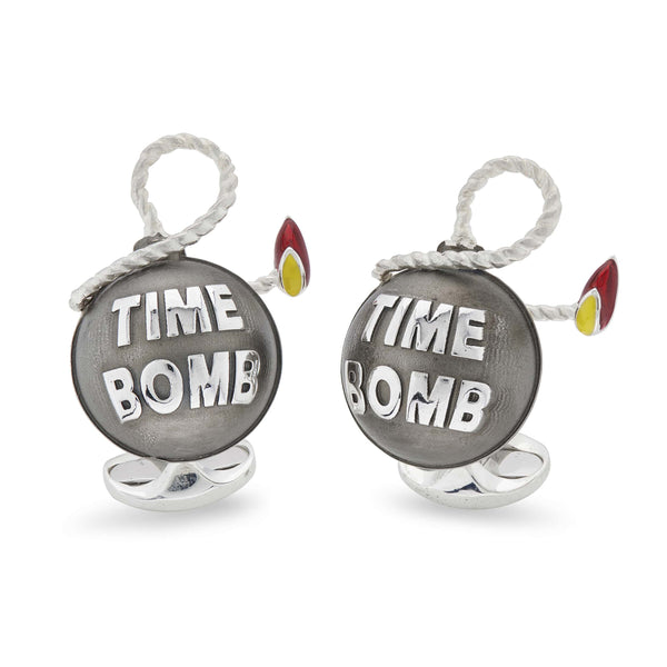 deakin & francis Sterling Silver Time Bomb Cufflinks