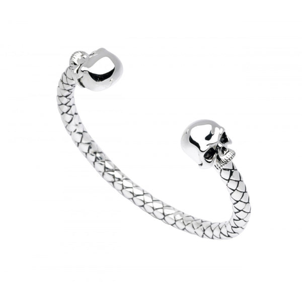 Deakin & Francis Sterling Silver Torque Skull Bangle