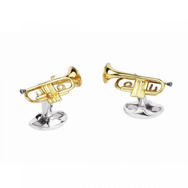deakin & francis Sterling Silver Trumpet Cufflinks