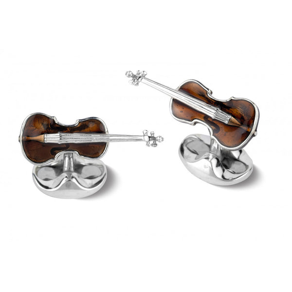 deakin & francis Sterling Silver Violin Cufflinks
