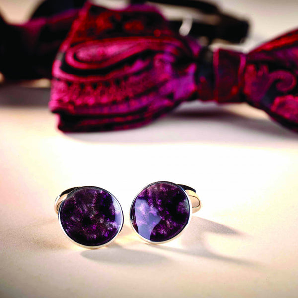 Deakin & Francis Deep Berry Winter Haze Enamel Cufflinks