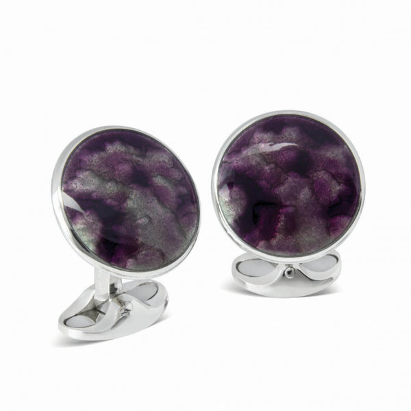 deakin & francis Deep Berry Winter Haze Enamel Cufflinks