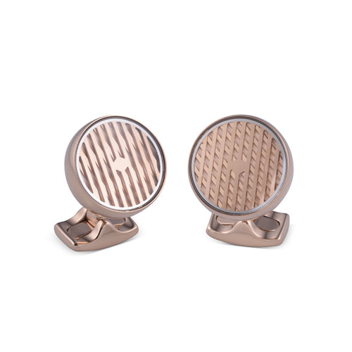 deakin & francis Freely Rotating Kinetic Cufflinks in Rose Gold Finish