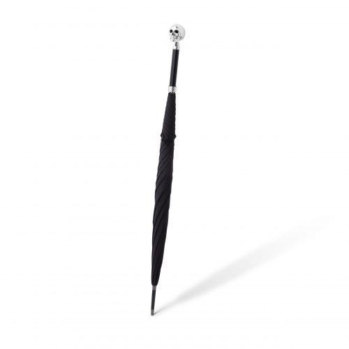 deakin & francis Large Black Umbrella with Skull Head Handle