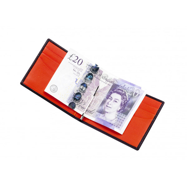 Deakin & Francis Leather Money Clip Wallet In Burgundy