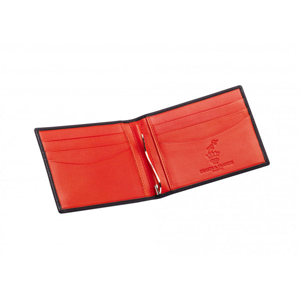 deakin & francis Leather Money Clip Wallet in Burgundy