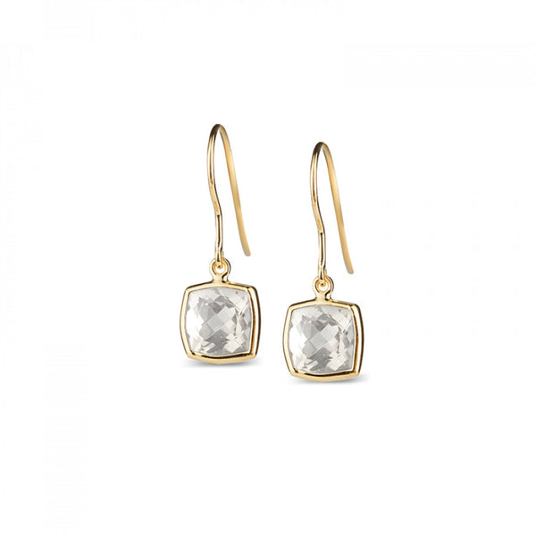 deakin & francis Leora Cushion Shaped White Topaz Drop Earring