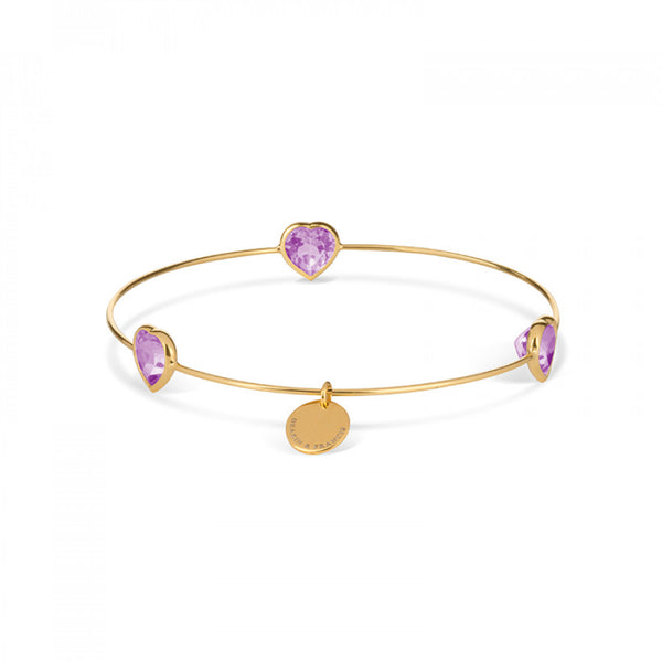 deakin & francis Leora Heart Shaped Gemstone Bangle in Amethyst