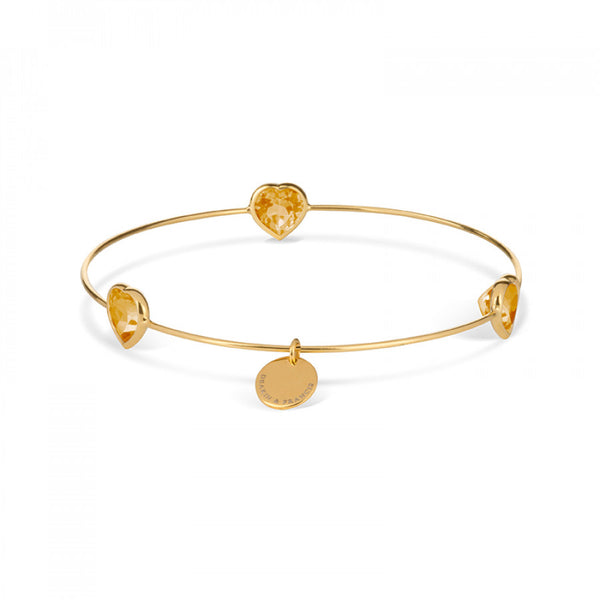 deakin & francis Leora Heart Shaped Gemstone Bangle in Citrine