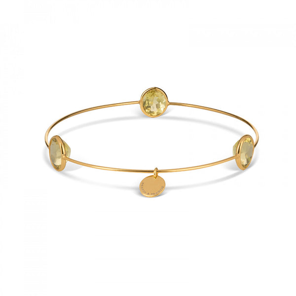 deakin & francis Leora Oval Shaped Gemstone Bangle in Lemon Quartz
