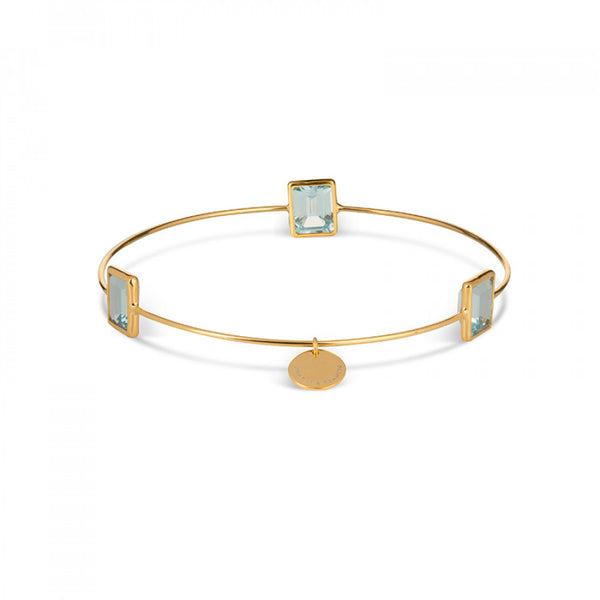 deakin & francis Leora Rectangle Shaped Gemstone Bangle in Blue Topaz