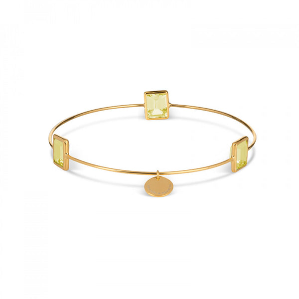 deakin & francis Leora Rectangle Shaped Gemstone Bangle in Lemon Quartz