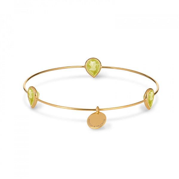 deakin & francis Leora Teardrop Shaped Gemstone Bangle in Lemon Quartz