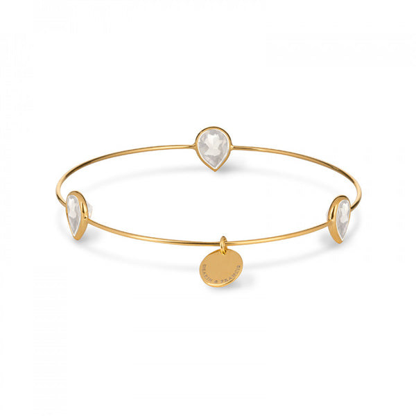 deakin & francis Leora Teardrop Shaped Gemstone Bangle in White Topaz