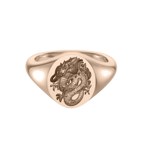 deakin & francis Limited Edition 18ct Red Gold Dragon Signet Ring