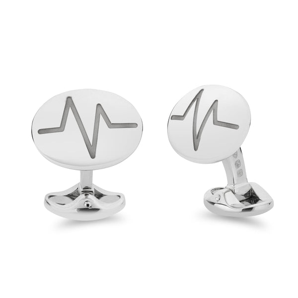 deakin & francis Limited Edition Sterling Silver Air Ambulance Pulse Cufflinks