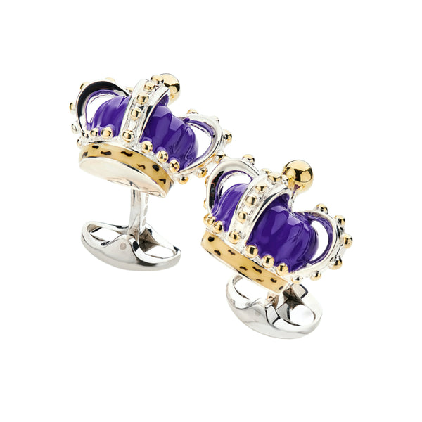 deakin & francis Limited Edition Sterling Silver Purple Crown Cufflinks