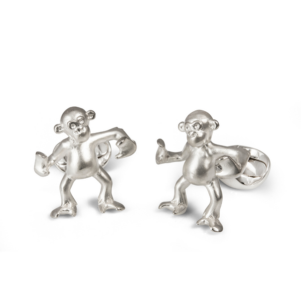 deakin & francis Monkey Chris Silver Spring Back Cufflinks
