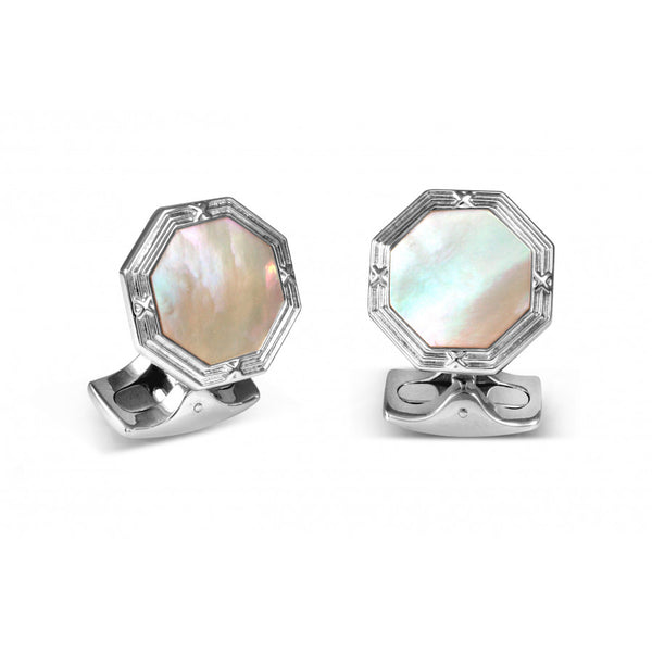 Deakin & Francis Octagonal Mother-Of-Pearl Dress Stud Set