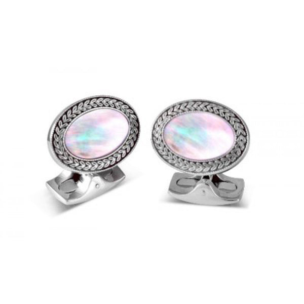 deakin & francis Oval Cufflinks with Mother-of-Pearl Centre