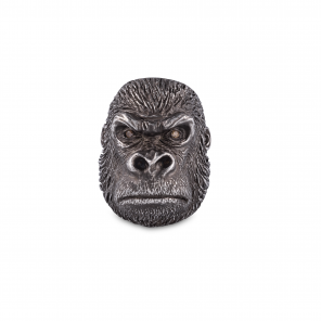 deakin & francis Oxidised Sterling Silver Grumpy Gorilla Ring