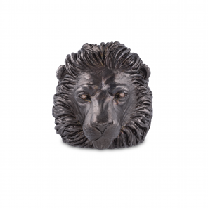 deakin & francis Oxidised Sterling Silver Proud Lion Ring