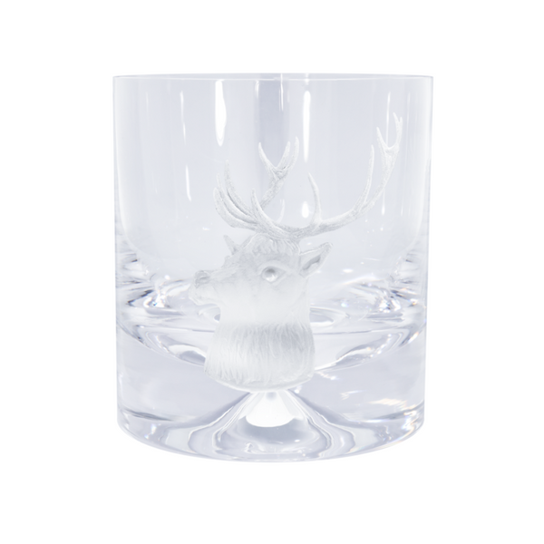 Deakin & Francis Pair Of Glass Tumblers With Engraved Stag