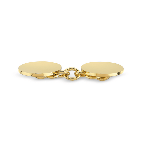 Deakin & Francis Plain Oval Cufflinks - 18ct Yellow Gold
