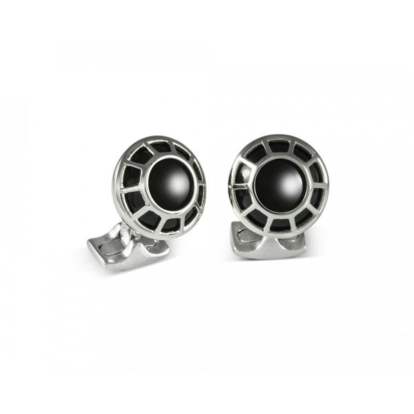 deakin & francis Porthole Cufflinks with Black Centre