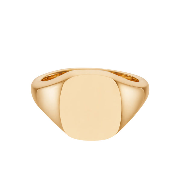 deakin & francis Rose Gold Cushion Signet Ring (12x10mm) – 18ct