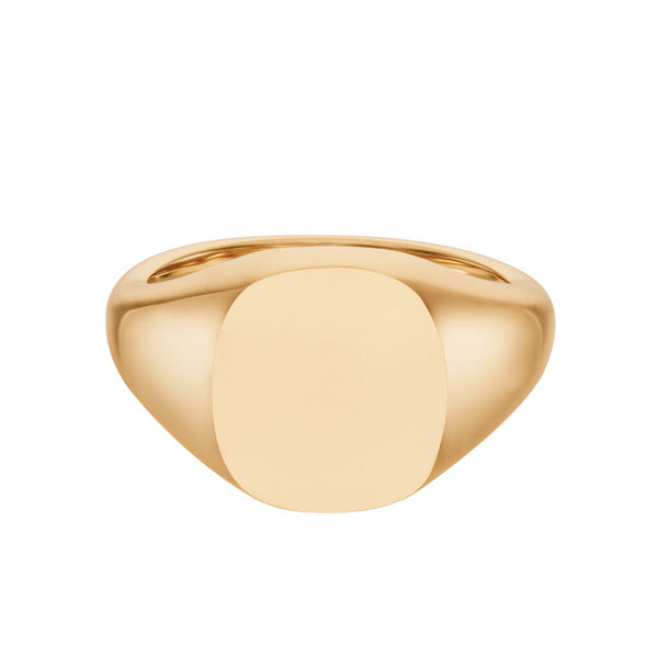 deakin & francis Rose Gold Cushion Signet Ring (14x13mm) - 9ct