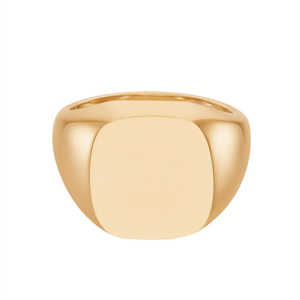 deakin & francis Rose Gold Cushion Signet Ring (16.5x15mm) – 18ct