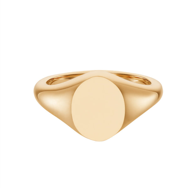 deakin & francis Rose Gold Oval Signet Ring (10.5x8.5mm) – 9ct