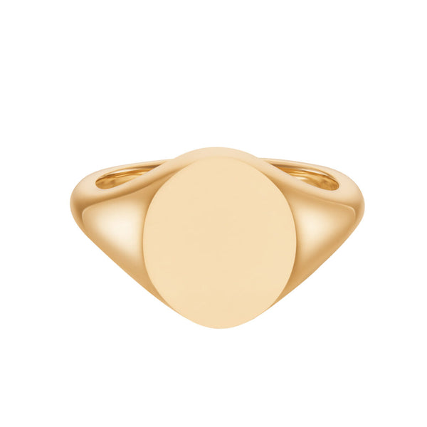 deakin & francis Rose Gold Oval Signet Ring (12x10mm) – 18ct