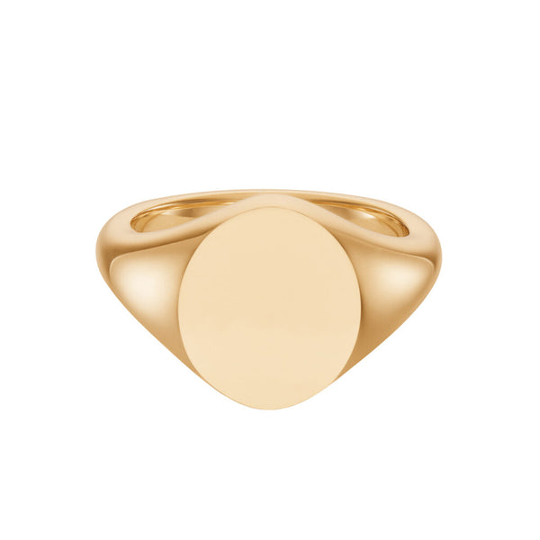 deakin & francis Rose Gold Oval Signet Ring (14.5x11.5mm) – 9ct