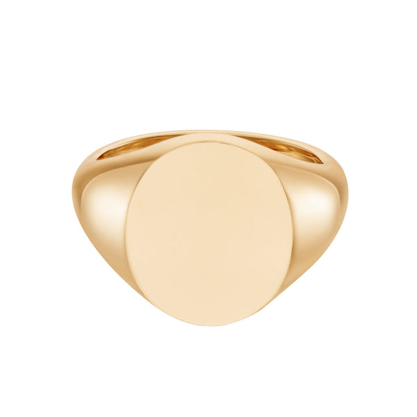 deakin & francis Rose Gold Oval Signet Ring (15.5x13.5mm) – 18ct