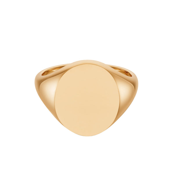 deakin & francis Rose Gold Oval Signet Ring (16.5x14mm) – 18ct