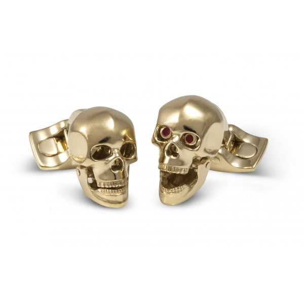 deakin & francis Skull Head Cufflinks with hand-enamelled Red Eyes